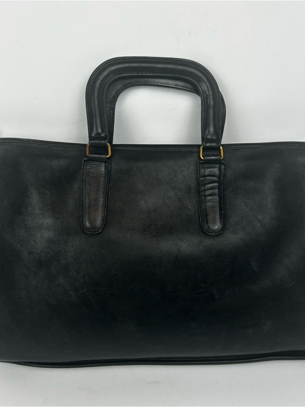 Vintage Coach Classic Black Leather Briefcase - Women’s Professional Work Bag - Picture 2 of 14